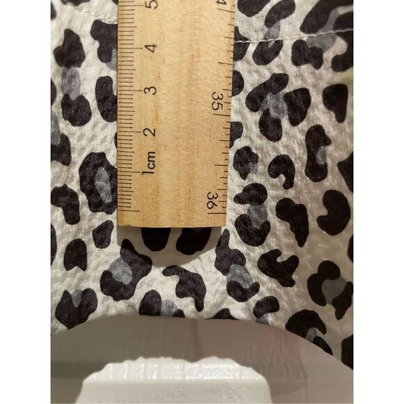 Rebecca Taylor Short Sleeve Midi Dark Leopard Silk Ruffle Dress Silk Size 4 - Picture 12 of 15